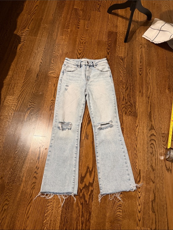 Risen Jeans Denim - Risen Light denim distressed knee ankle jean 7/28